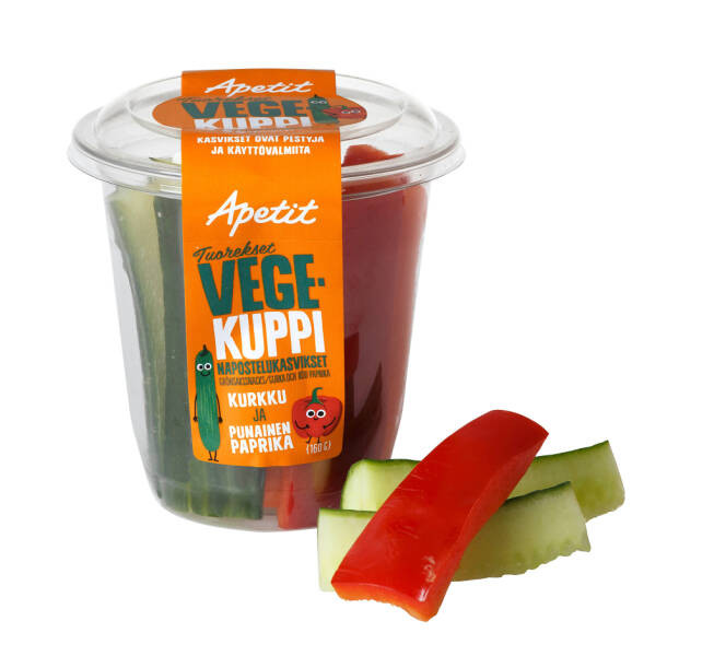 Apetit Tuorekset Napostelukasvikset kurkku ja punainen paprika 160 g